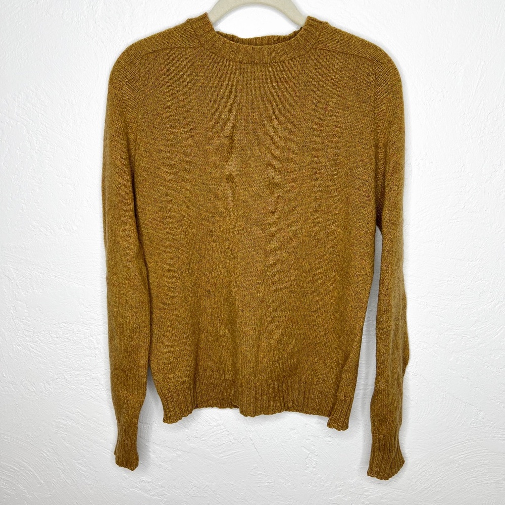 Vintage Windsor Robert Bruce Wool Polyester Gold Yellow Mustard Brown Sweater